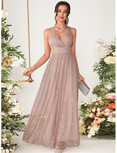 Floor-length bridesmaid dress with elegant drape